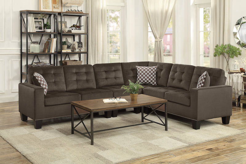 Lantana Chocolate Reversible Sectional - Gate FurnitureSectional