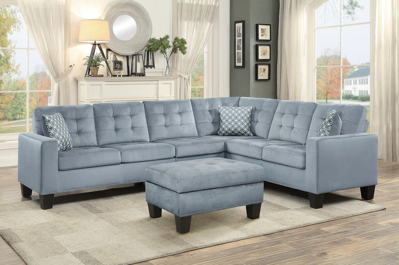 Lantana New Gray Reversible Sectional - Gate FurnitureSectional