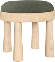 Larea Linen Textured Fabric Upholstered Ottoman in Olive - 22067Olive
