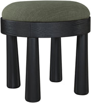 Larea Linen Textured Fabric Upholstered Ottoman in Olive - 22068Olive