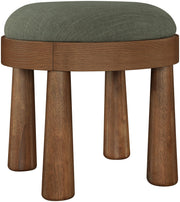 Larea Linen Textured Fabric Upholstered Ottoman in Olive - 22069Olive