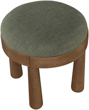 Larea Linen Textured Fabric Upholstered Ottoman in Olive - 22069Olive