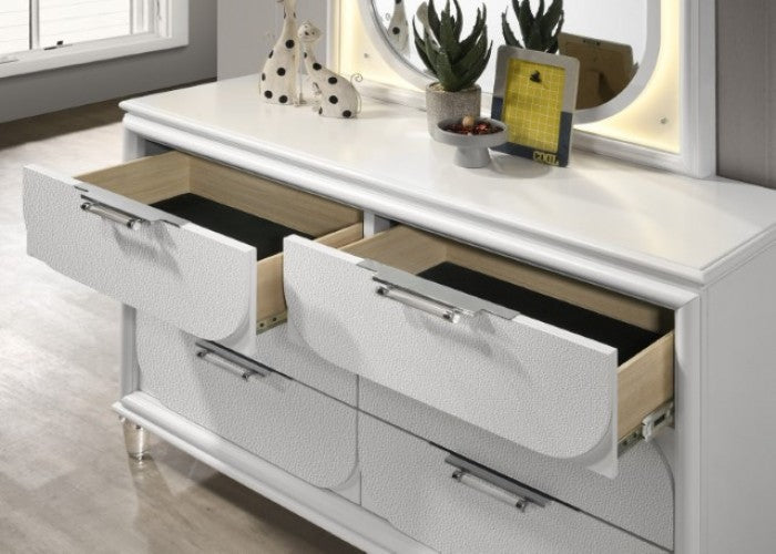 Lareina Pearl White Dresser - FM72081WH-D