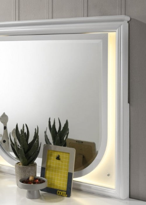 Lareina Pearl White Mirror - FM72081WH-M