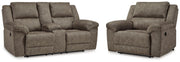 Laresview Fossil Reclining Loveseat and Oversized Recliner - 37203U2
