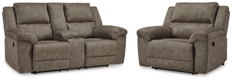 Laresview Fossil Reclining Loveseat and Oversized Recliner - 37203U2