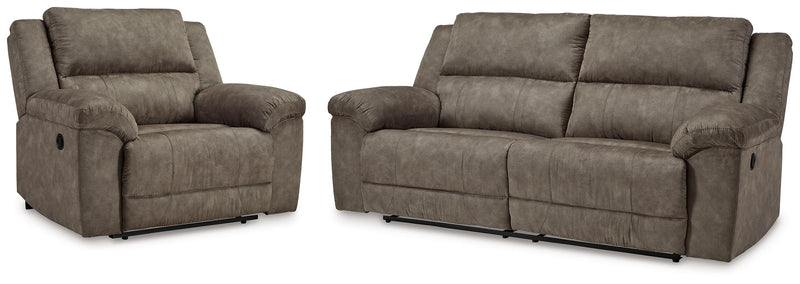 Laresview Fossil Reclining Sofa and Oversized Recliner - 37203U3