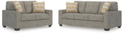 Larimer Sofa and Loveseat in Iron - PKG024688