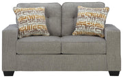 Larimer Sofa and Loveseat in Iron - PKG024688