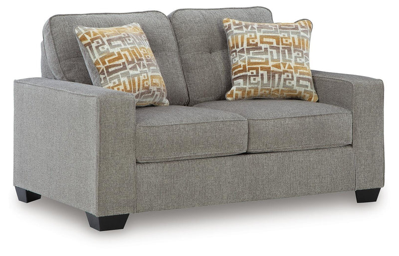 Larimer Sofa and Loveseat in Iron - PKG024688