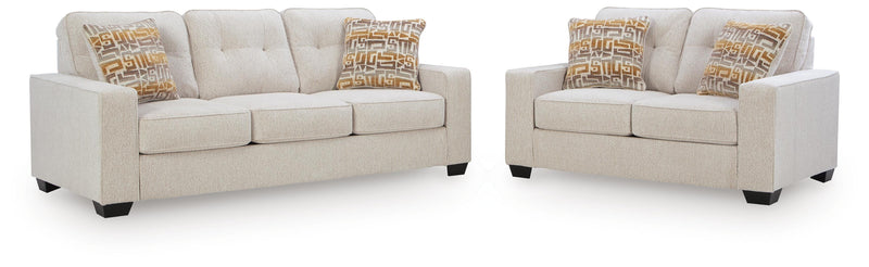Larimer Sofa and Loveseat in Stone - PKG024687