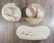 Larissa Ivory Boucle Loveseat - Gate FurnitureLoveseat