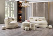 Larissa Ivory Boucle Loveseat - Gate FurnitureLoveseat