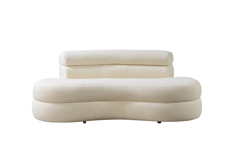 Larissa Ivory Boucle Loveseat - Gate FurnitureLoveseat