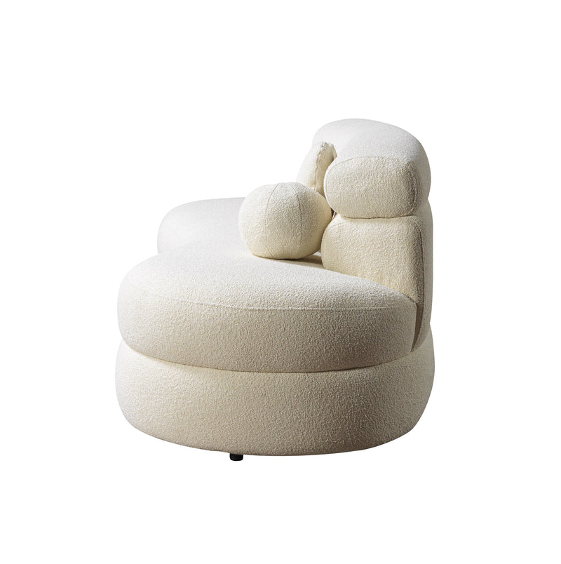 Larissa Ivory Boucle Loveseat - Gate FurnitureLoveseat