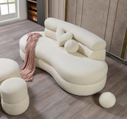 Larissa Ivory Boucle Loveseat - Gate FurnitureLoveseat