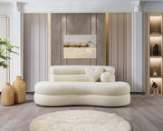 Larissa Ivory Boucle Loveseat - Gate FurnitureLoveseat