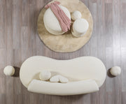 Larissa Ivory Boucle Loveseat - Gate FurnitureLoveseat