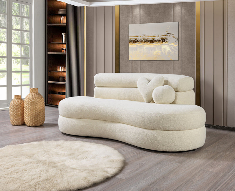 Larissa Ivory Boucle Loveseat - Gate FurnitureLoveseat