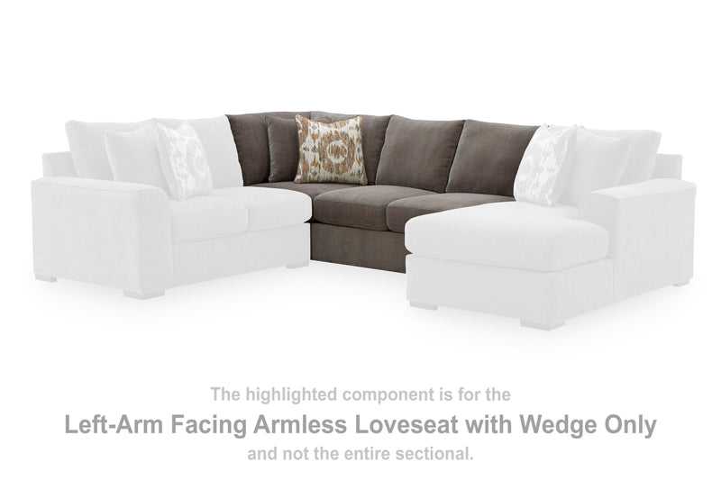 Larson Levee Espresso Left-Arm Facing Armless Loveseat with Wedge - PC8620530