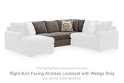 Larson Levee Espresso Right-Arm Facing Armless Loveseat with Wedge - PC8620526