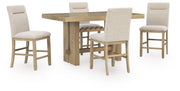 Lasinger Counter Height Dining Table and 4 Barstools in Light Brown - PKG026593