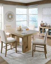 Lasinger Counter Height Dining Table and 4 Barstools in Light Brown - PKG026593