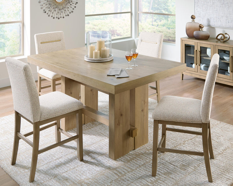 Lasinger Counter Height Dining Table and 4 Barstools in Light Brown - PKG026593
