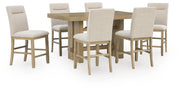 Lasinger Counter Height Dining Table and 6 Barstools in Light Brown - PKG026594