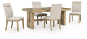 Lasinger Dining Table and 4 Chairs in Light Brown - PKG026591