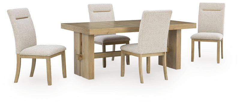 Lasinger Dining Table and 4 Chairs in Light Brown - PKG026591