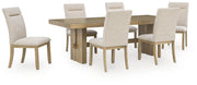 Lasinger Dining Table and 6 Chairs in Light Brown - PKG026592