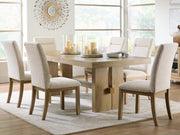 Lasinger Dining Table and 6 Chairs in Light Brown - PKG026592