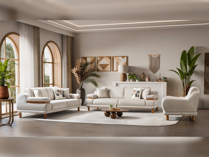 Latte 3-pieces (Sofa & Loveseat & Chair) Livingroom Set in Cream - 200-ST-LAT-HENRY06-321