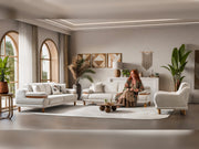 Latte 3-pieces (Sofa & Loveseat & Chair) Livingroom Set in Cream - 200-ST-LAT-HENRY06-321