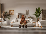 Latte 3-pieces (Sofa & Loveseat & Chair) Livingroom Set in Cream - 200-ST-LAT-HENRY06-321