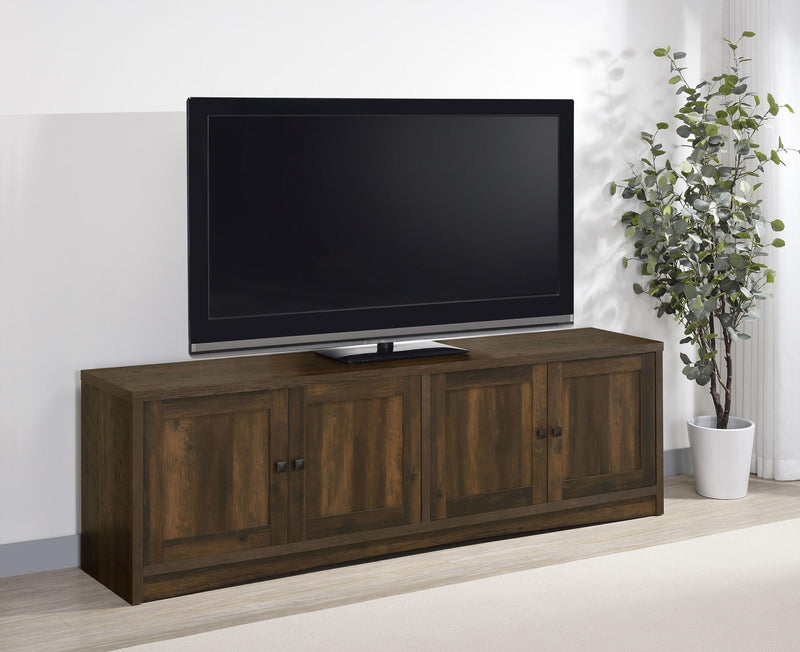 Laughlin 4-door Engineered Wood 78-inch TV Stand Dark Pine - 724123