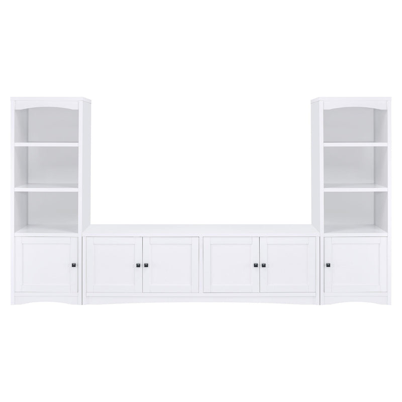 Laughlin 4-door Engineered Wood 78-inch TV Stand White - 724113