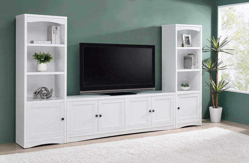 Laughlin 4-door Engineered Wood 78-inch TV Stand White - 724113
