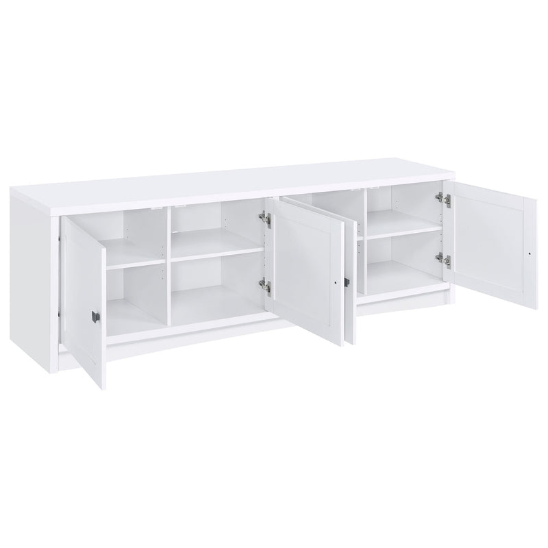 Laughlin 4-door Engineered Wood 78-inch TV Stand White - 724113