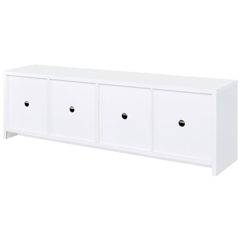 Laughlin 4-door Engineered Wood 78-inch TV Stand White - 724113