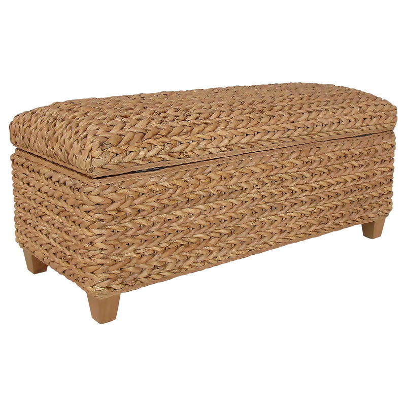 Laughton Hand-Woven Banana Leaf Storage Bench Natural - 500215NTL