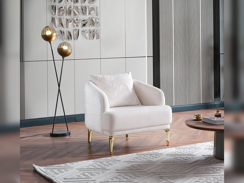 Laura 3-pieces (Sofa & Loveseat & Chair) Livingroom in Cream - 200-ELIF-LAU-A611-321