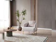 Laura 3-pieces (Sofa & Loveseat & Chair) Livingroom in White - Green - 200-ELIF-LAU-A610-321