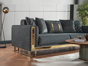 Laura 3-pieces (Sofa & Loveseat & Chair) Livingroom in White - Green - 200-ELIF-LAU-A610-321
