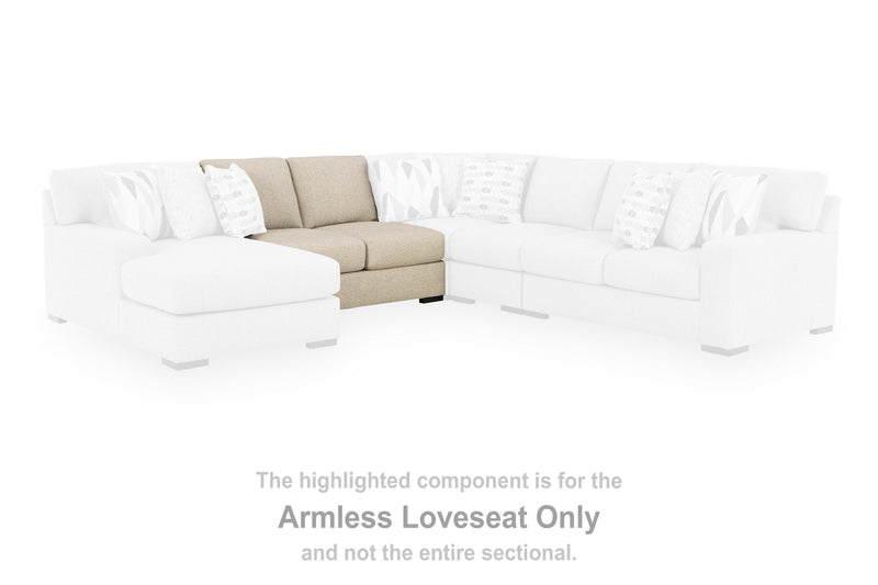 Laurelgrove Pebble Armless Loveseat - 7510534