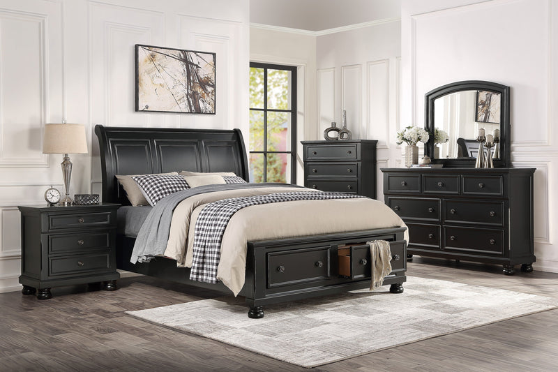 Laurelin Black Sleigh Storage Platform Bedroom Set - Gate FurnitureBedroom Set