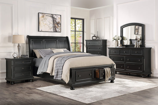 Laurelin Black Sleigh Storage Platform Bedroom Set - Gate FurnitureBedroom Set