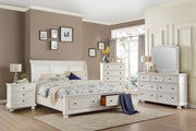 Laurelin White Sleigh Storage Platform Bedroom Set - Gate FurnitureBedroom Set