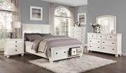 Laurelin White Sleigh Storage Platform Bedroom Set - Gate FurnitureBedroom Set